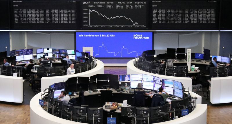 Technology stocks lead European shares lower as growth worries weigh