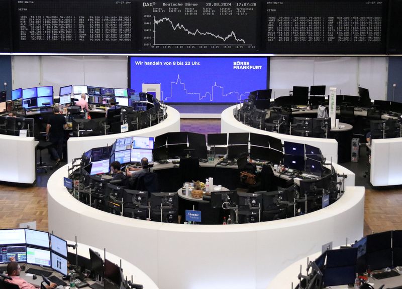 European shares trade flat; basic resources shine