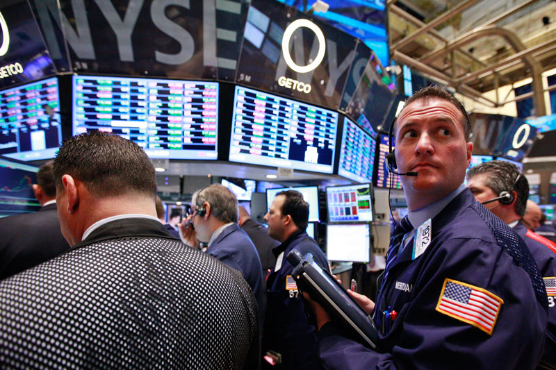 U.S. stocks lower at close of trade; Dow Jones Industrial Average down 0.55%